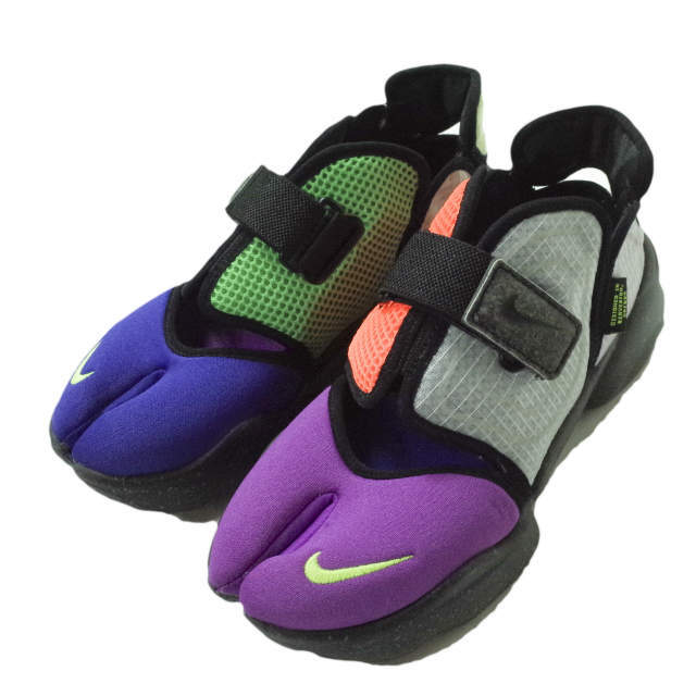 NIKE(ナイキ)のNIKE ナイキ W AQUA RIFT アクアリフト CW5876-074 US6(23cm) BLACK/VOLT-CONCORD-GREEN SPARK 足袋 サンダル スニーカー シューズ【中古】【NIKE】 レディースの靴/シューズ(スニーカー)の商品写真