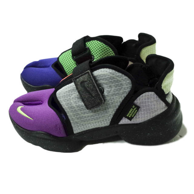 NIKE(ナイキ)のNIKE ナイキ W AQUA RIFT アクアリフト CW5876-074 US6(23cm) BLACK/VOLT-CONCORD-GREEN SPARK 足袋 サンダル スニーカー シューズ【中古】【NIKE】 レディースの靴/シューズ(スニーカー)の商品写真