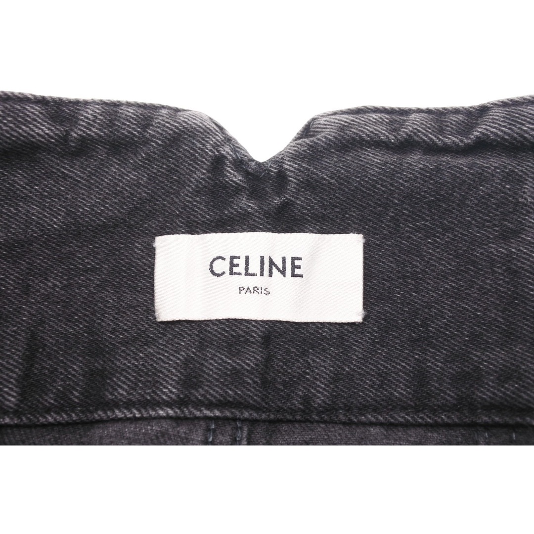 celine - CELINE セリーヌ ハイウエスト ジャンボジーンズ チャコール