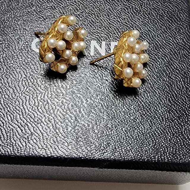 確実正規品☆希少☆ CHANEL ゴールド マトラッセ パール ピアス 楽天