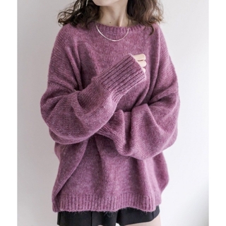 ミスティック(mystic)のmystic モヘアライクシアーニット　セーター　ピンク　紫　ゆったり　春服(ニット/セーター)