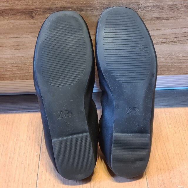 ZARA KIDS(ザラキッズ)の黒バレーシューズ35サイズ キッズ/ベビー/マタニティのキッズ靴/シューズ(15cm~)(フォーマルシューズ)の商品写真