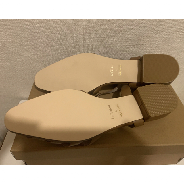 ルタロンLe Talonグルカサンダルフラットシューズ新品ベージュ24.5 6