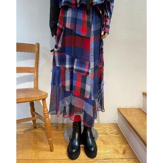 サカイ(sacai)の入手困難★sacaiサカイ★定12.5万チェック柄ロングスカートperfume(ロングスカート)