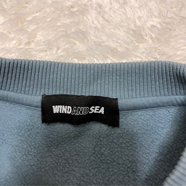 WIND AND SEA ウィンダンシー　スウェット　ペールブルー　刺繍ロゴ