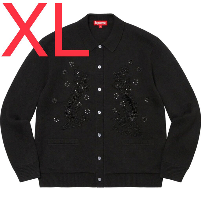 Supreme(シュプリーム)のSupreme Beaded Applique Cardigan Black メンズのトップス(カーディガン)の商品写真