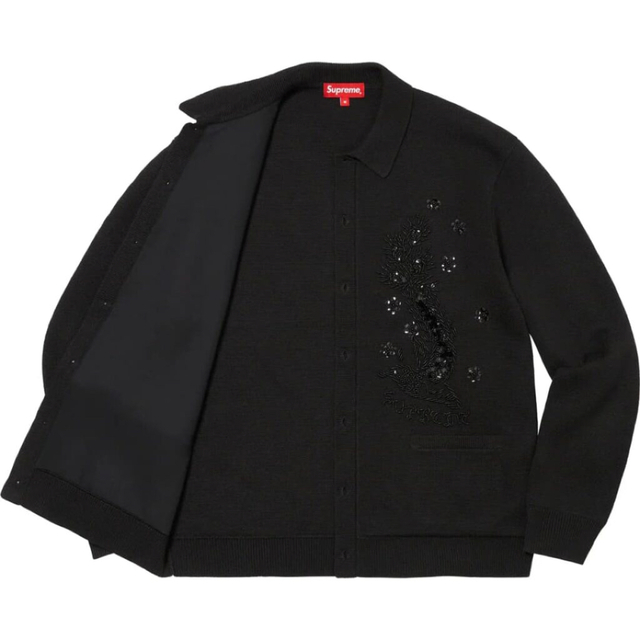 Supreme(シュプリーム)のSupreme Beaded Applique Cardigan Black メンズのトップス(カーディガン)の商品写真