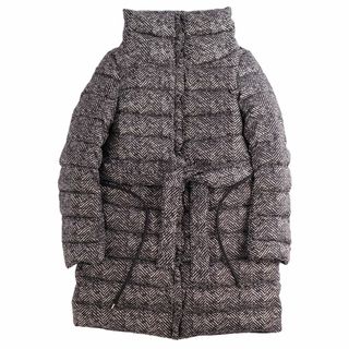 メイソングレイ(MAYSON GREY)の美品 マックスマーラ Max Mara WEEKEND コート ダウンコート ハーフコート 総柄 ベルト付き ナイロン アウター レディース JI38 USA4 FB36(M相当) ホワイト/ブラック(その他)