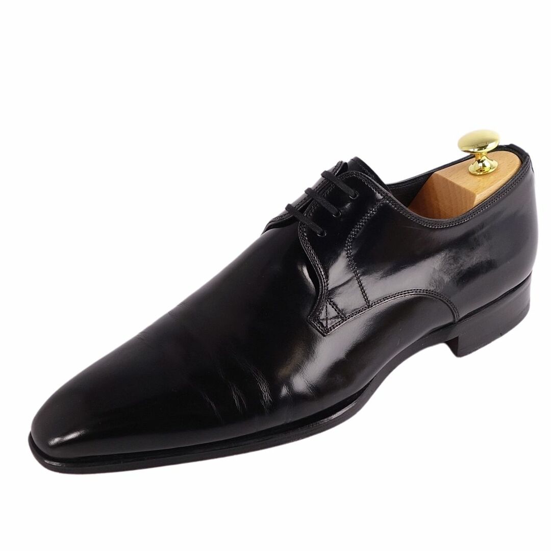 美品 マグナーニ MAGNANNI レザーシューズ ダービーシューズ プレーントゥ カーフレザー 革靴 メンズ 39(24.5cm相当) ブラックカラーブラック