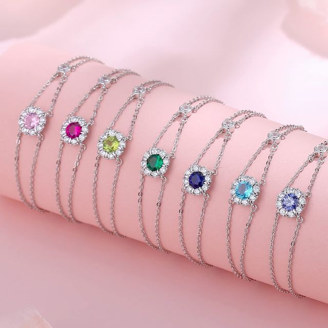 色: 12-タンザナイト】ブレスレット レディース 12ヵ月 誕生石 2連ブレ ... 【色: 07月ールビー】ブレスレット レディース 12ヵ月 誕生石 2連ブレスレ