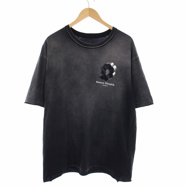 Maison Margiela10 ウォッシュド バブル ロゴTシャツ グレー58cm着丈