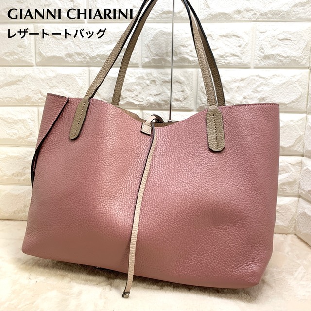 GIANNI CHIARINI - 美品 ジャンニキャリーニ レザー トートバッグ ...