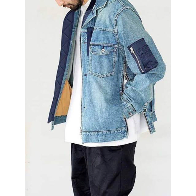 約49ｃｍ袖丈sacai side zip denim blouson