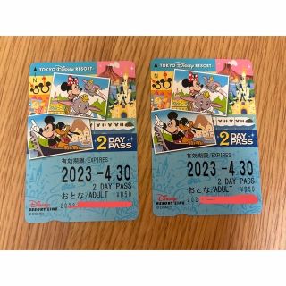 ディズニー(Disney)のディズニーリゾートライン　2days ２枚(遊園地/テーマパーク)