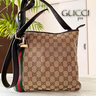 グッチ(Gucci)の極美品 グッチ GG シェリーライン レザーショルダーバッグ(ショルダーバッグ)