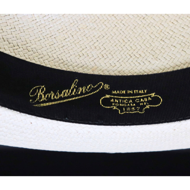 ボルサリーノ》新品 春夏モデル 天然草 パナマハット 麦わら帽子 57(M