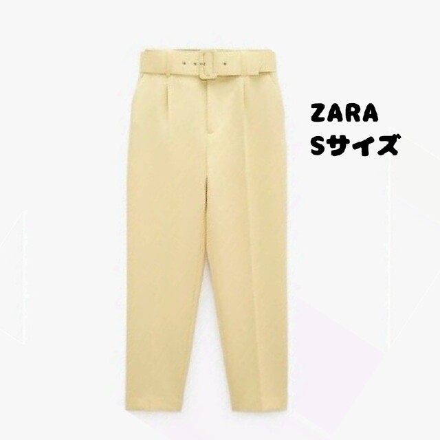 ZARA(ザラ)のZARA　ベルト付きハイウエストパンツ レディースのパンツ(カジュアルパンツ)の商品写真