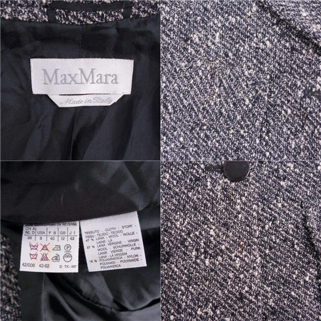 Max Mara(マックスマーラ)のマックスマーラ Max Mara セットアップ スカートスーツ ウールツイード ジャケット スカート レディース JI42 USA8 FB40(L相当) ブラック/ホワイト レディースのフォーマル/ドレス(スーツ)の商品写真