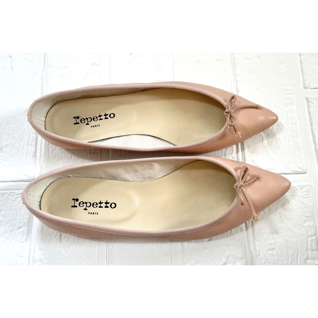 Repetto パンプス ピンク 38.5 24.3cm バレエシューズ-