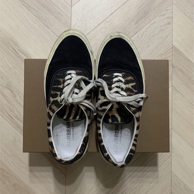 BURBERRY(バーバリー)のBURBERRYLOW TOP SNEAKERレオパード切替ロートップスニーカー メンズの靴/シューズ(スニーカー)の商品写真