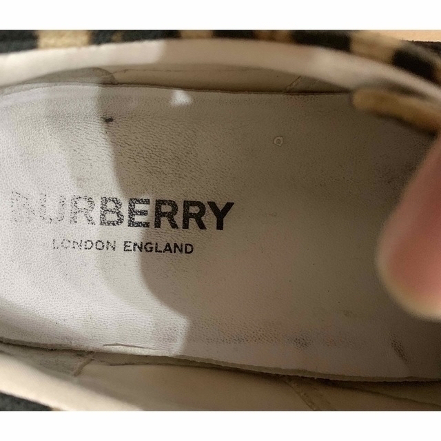 BURBERRY(バーバリー)のBURBERRYLOW TOP SNEAKERレオパード切替ロートップスニーカー メンズの靴/シューズ(スニーカー)の商品写真