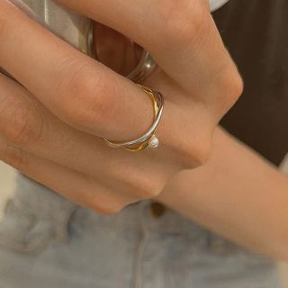 アメリヴィンテージ(Ameri VINTAGE)のContrast cross pearl ring No.1015(リング(指輪))