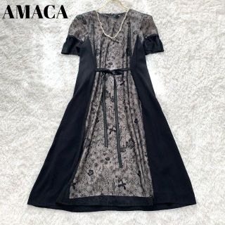 【新品】DAMA フランスレース使い ジョーゼット ワンピース　定価4万8千円