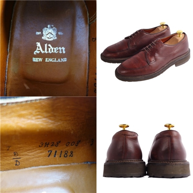 Alden(オールデン)のオールデン Alden レザーシューズ ダービーシューズ 71188 Uチップ カーフレザー 外羽根 革靴 メンズ 7(25cm相当) ブラウン メンズの靴/シューズ(ドレス/ビジネス)の商品写真