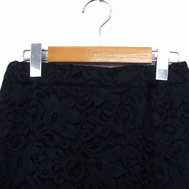 VICKY(ビッキー)のビッキー タグ付き スカート フレア ひざ丈 レース 透け感 コットン混 1 黒 レディースのスカート(ひざ丈スカート)の商品写真