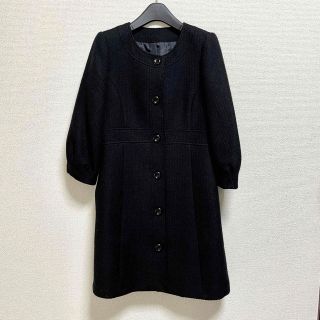 ユナイテッドアローズ(UNITED ARROWS)のアウター◆Aライン◆ ノーカラーコート◆ブラック◆黒◆レディース(ロングコート)