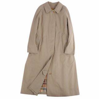 バーバリーブラックレーベル(BURBERRY BLACK LABEL)の美品 Vintage バーバリー Burberrys コート ステンカラーコート バルマカーンコート 裏チェック ライナー付き コットン アウター レディース 11AB3(M相当) カーキベージュ(その他)