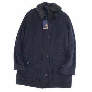 バーバリー(BURBERRY)の極美品 Vintage バーバリー Burberrys コート ライナー付き 襟ラビットファー ウール カシミヤ アウター レディース 10(M相当) ブラック(その他)