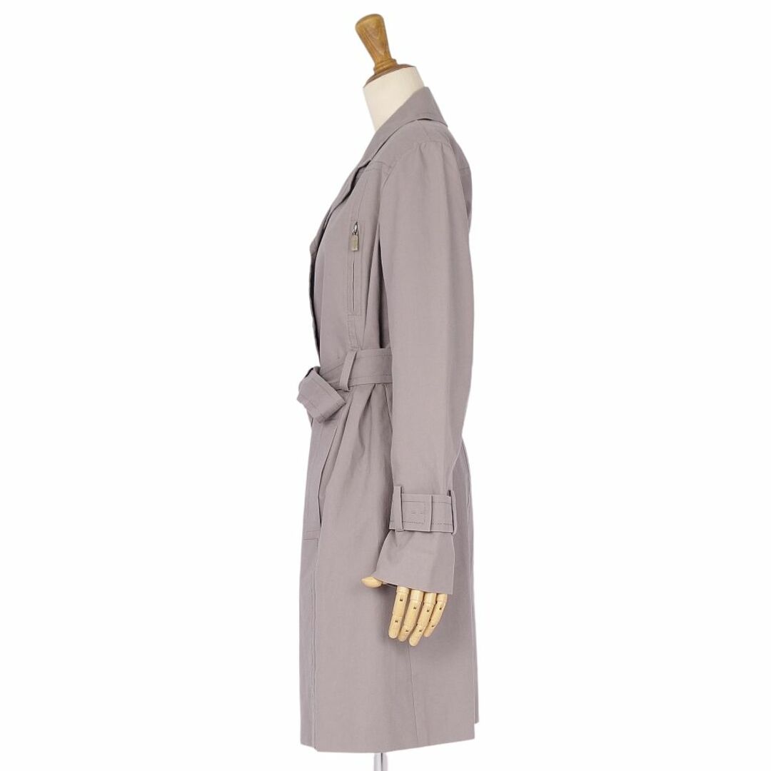 セリーヌ CELINE コート ベルト付き ロングコート 裏地総柄 コットン アウター レディース 40(M相当) グレー