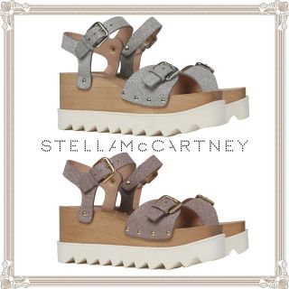 ステラマッカートニー(Stella McCartney)の＊ぼんち様専用＊Stella McCartneyエリスグリッターサンダルシルバー(サンダル)