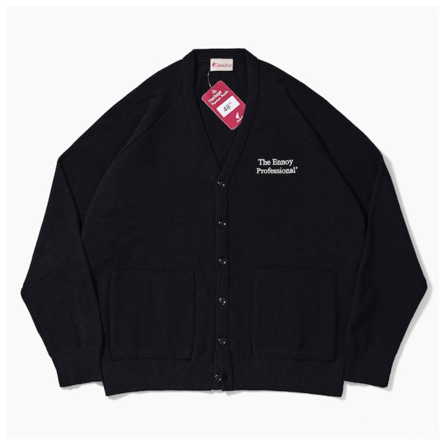 トップスennoy　BUTTON CARDIGAN (BLACK)