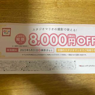 スタジオマリオ　8000円オフ　クーポン　割引券(その他)