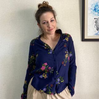 エイソス(asos)のAsos 花柄 　長袖ブラウス　ヨーロッパで購入！(シャツ/ブラウス(長袖/七分))