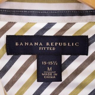 バナナリパブリック BANANA REPUBLIC 長袖 コットンストライプシャツ メンズL /eaa346800