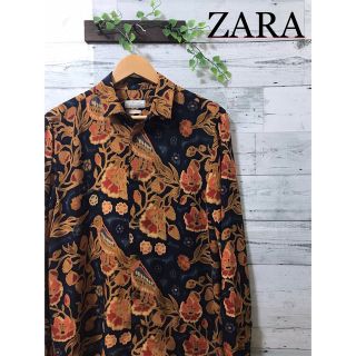 ザラ(ZARA)の【状態良好】ZARA  長袖シャツ  鳥  総柄  レーヨン BTS  テテ(シャツ)