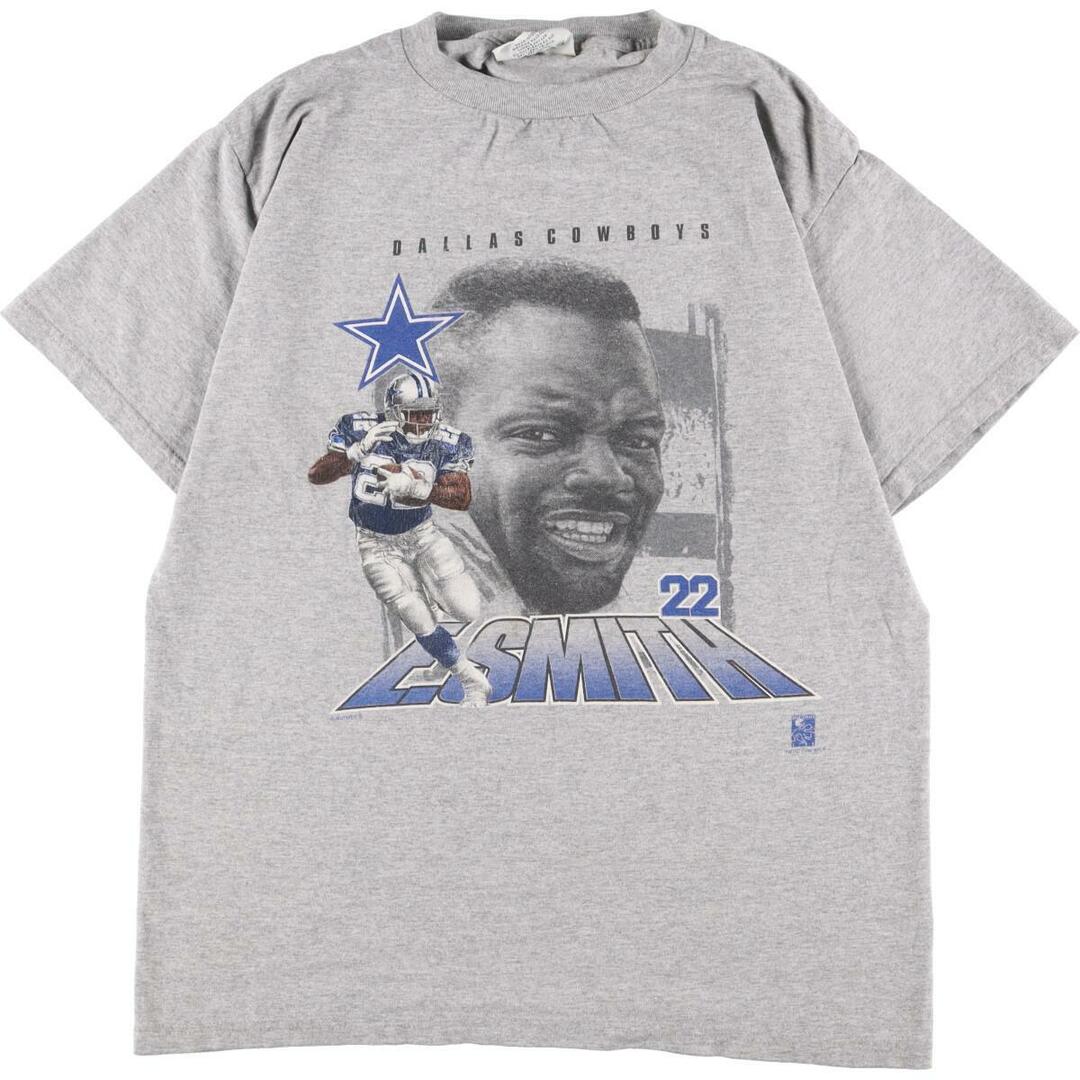 90年代 リー Lee SPORT NFL DALLAS COWBOYS ダラスカウボーイズ Emmitt Smith エミットスミス スポーツプリントTシャツ USA製 メンズM ヴィンテージ /eaa321692