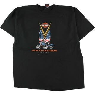 ハーレーダビッドソン(Harley Davidson)の古着 ハーレーダビッドソン Harley-Davidson モーターサイクル バイクTシャツ メンズXXL /eaa321656(Tシャツ/カットソー(半袖/袖なし))