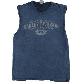 ハーレーダビッドソン(Harley Davidson)の古着 ハーレーダビッドソン Harley-Davidson ノースリーブ モーターサイクル バイクTシャツ メンズL /eaa321669(Tシャツ/カットソー(半袖/袖なし))