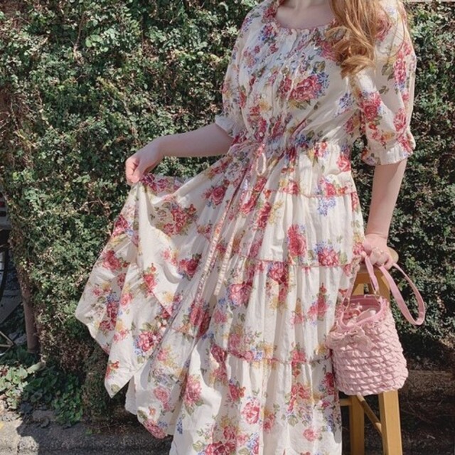 買い物三昧 極美品✨ ピンクハウス チェリー柄ロングワンピース
