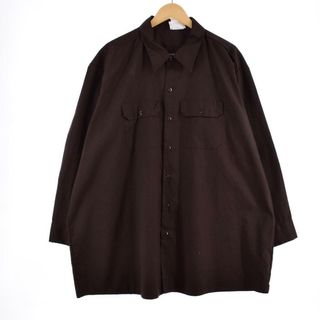 ディッキーズ(Dickies)の古着 ビッグサイズ ディッキーズ Dickies 長袖 ワークシャツ USA製 メンズXXXL /eaa319242(シャツ)