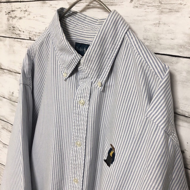 POLO RALPH LAUREN(ポロラルフローレン)の美品 ポロベア ポロ バイ ラルフローレン ストライプ 長袖シャツ L 古着 メンズのトップス(シャツ)の商品写真