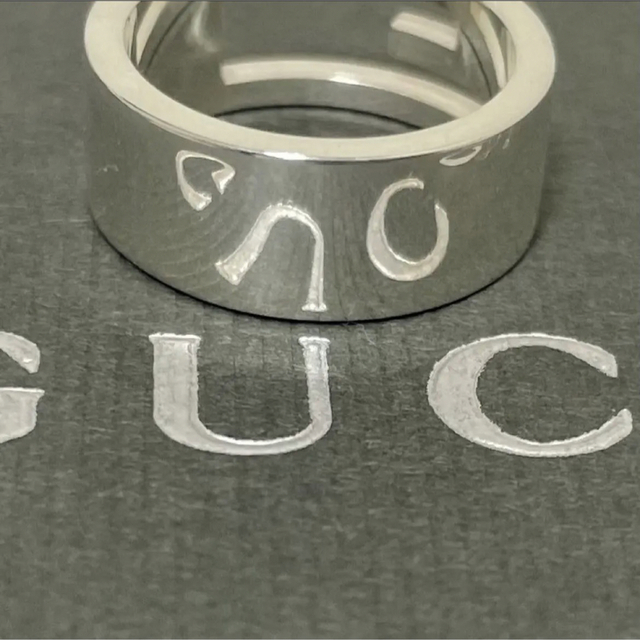 Gucci(グッチ)の【鏡面✨】GUCCIブランデッドGリング刻印14 日本サイズ13 箱　袋　カード メンズのアクセサリー(リング(指輪))の商品写真