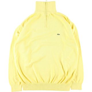 ラコステ(LACOSTE)の古着 ラコステ LACOSTE フランス企画 コットンニットハーフジップセーター 6 メンズL /eaa314692(ニット/セーター)