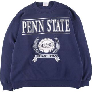 ヘインズ(Hanes)の古着 90年代 ヘインズ Hanes PENN STATE ペンシルバニア州立大学 3連プリント カレッジスウェットシャツ トレーナー USA製 メンズM ヴィンテージ /eaa321978(スウェット)