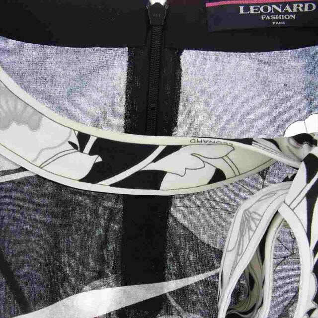 LEONARD レオナール ブラウス FASHION ファッション 0169509 フラワー総柄 花柄 ボウタイ 長袖 シャツ ブラック系 L約37cm着丈