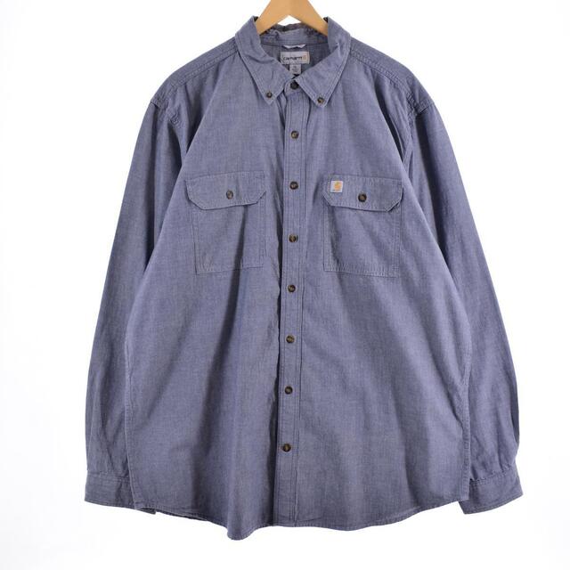 カーハート Carhartt ORIGINAL FIT 長袖 ボタンダウン ワークシャツ メンズXXL /eaa319229